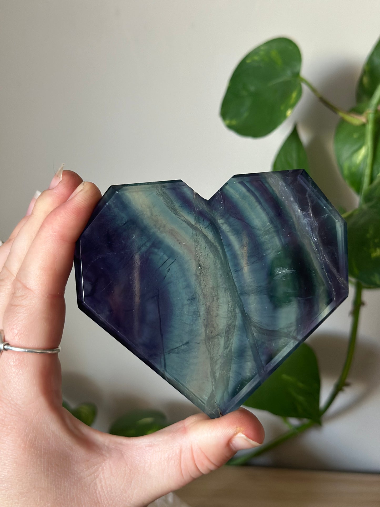 Faceted Fluorite Heart ~ Inner Confidence ~ Focus ~ Concertation