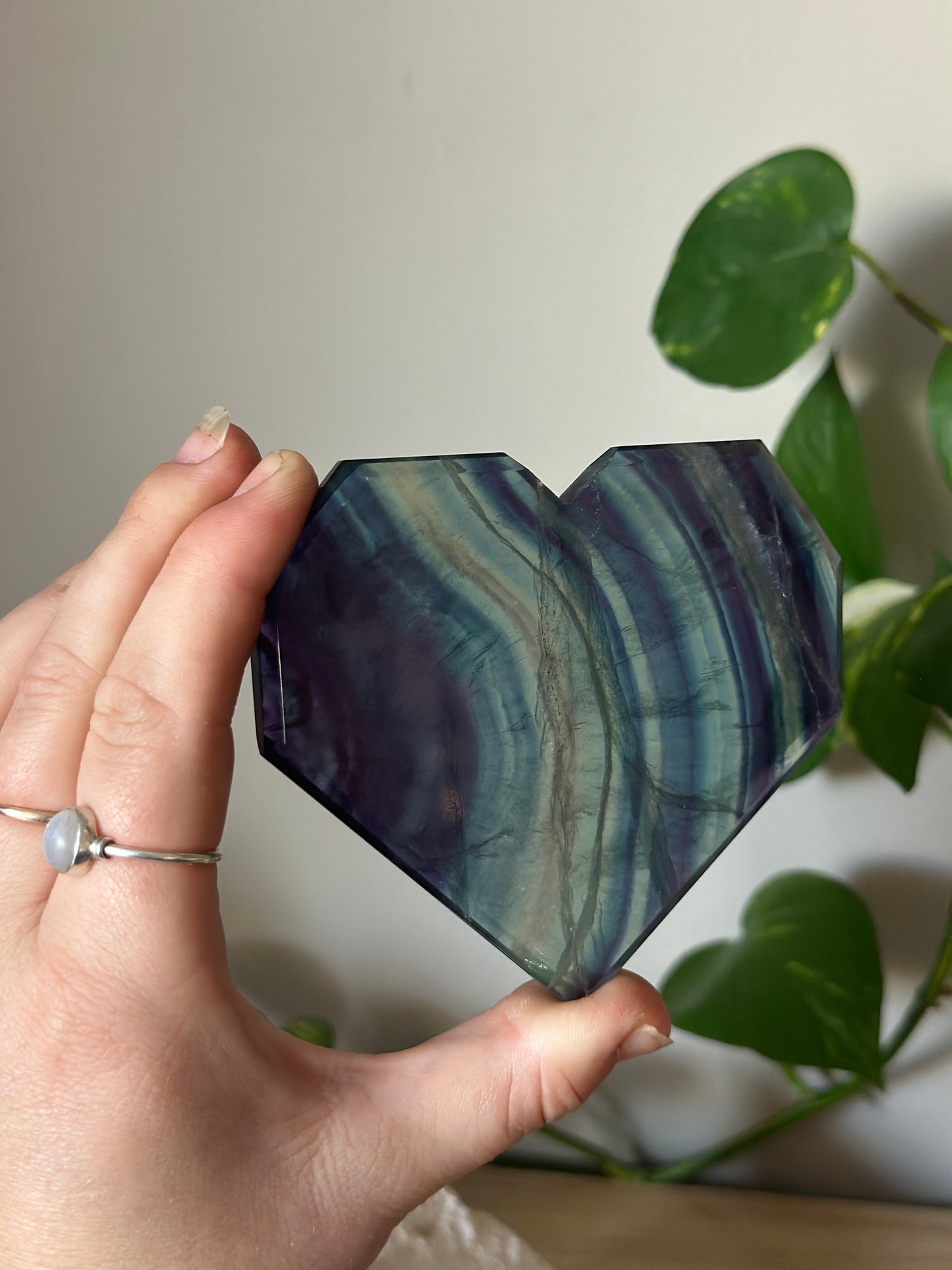 Faceted Fluorite Heart ~ Inner Confidence ~ Focus ~ Concertation