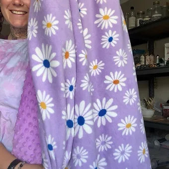 Handmade Purple Daisy Blanket