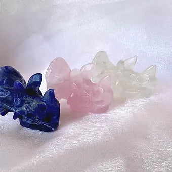 Dino Skulls ~ Rose Quartz ~ Clear Quartz ~ Sodalite