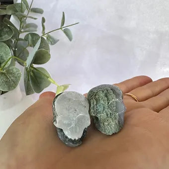 Moss Agate Skulls ~ Emotional Healing ~ Connection with Nature ~ Balance