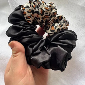 Black with Leopard Scrunchie