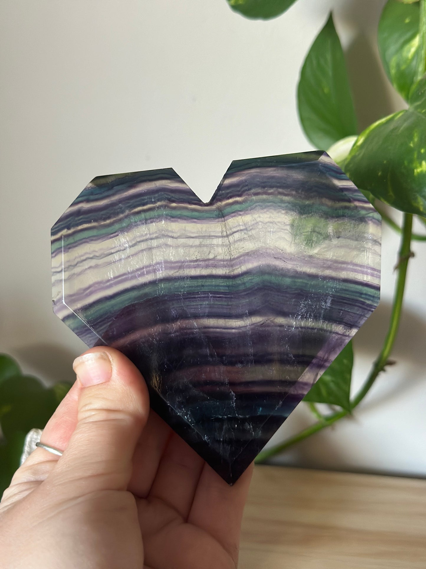 Faceted Fluorite Heart ~ Inner Confidence ~ Focus ~ Concertation