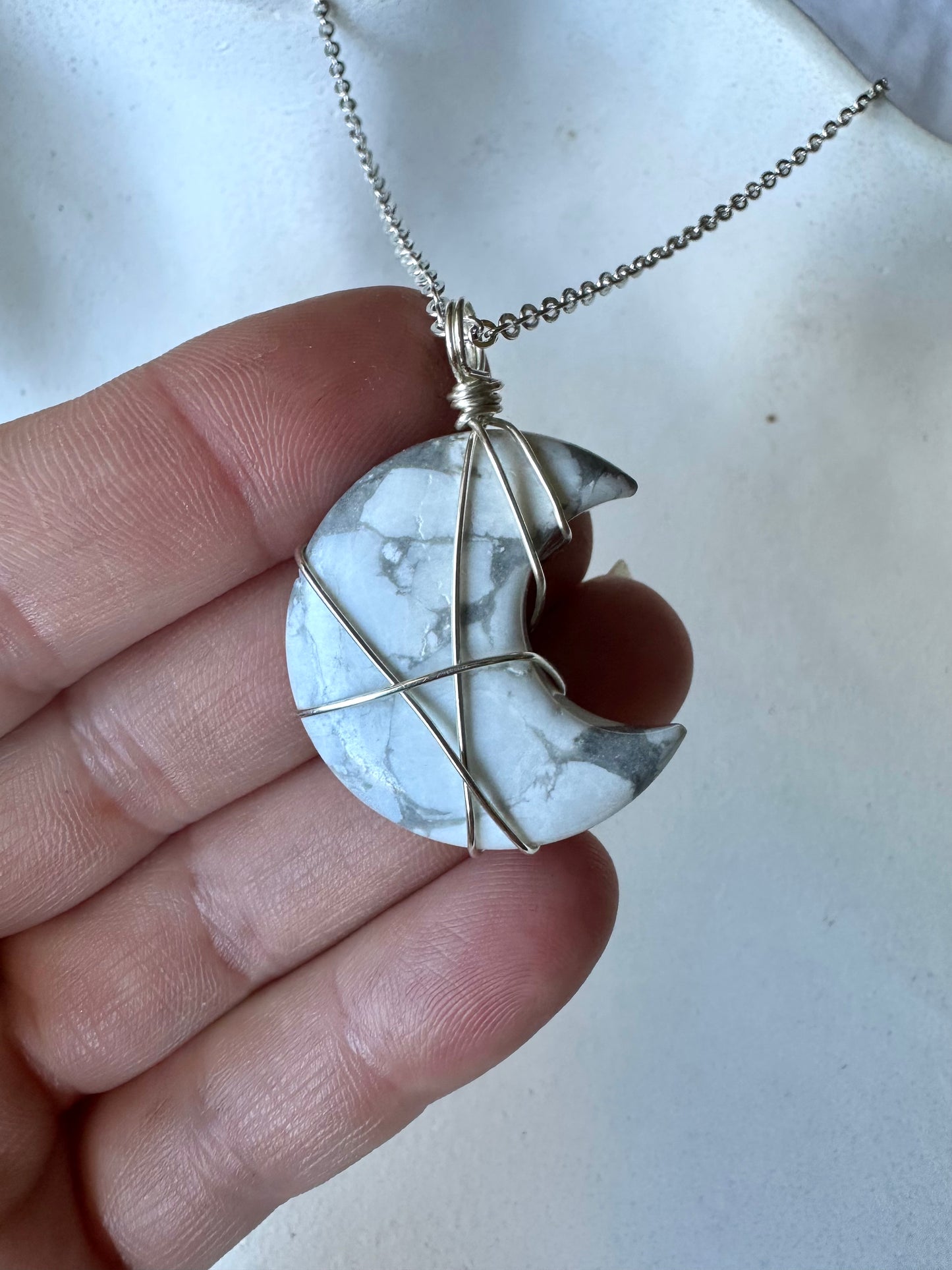 Mini Moon + Pyrite Necklaces