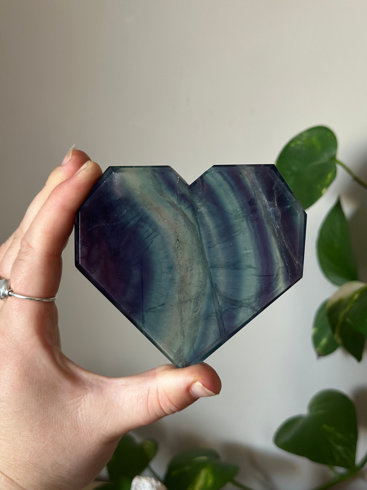 Faceted Fluorite Heart ~ Inner Confidence ~ Focus ~ Concertation