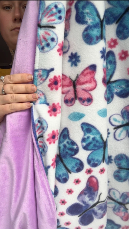 Butterfly Blanket infused with lepidolite