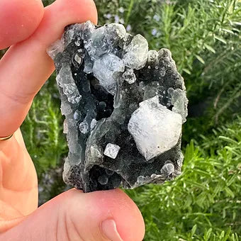 Indian Black Chalcedony with Apophyllite Specimen (No1)