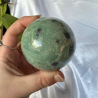 Ruby Fuchsite Sphere ~ Clarity ~ Courage ~ Strength ~ Confidence