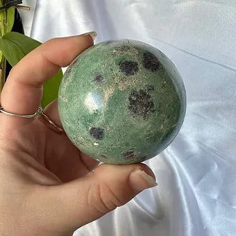 Ruby Fuchsite Sphere ~ Clarity ~ Courage ~ Strength ~ Confidence