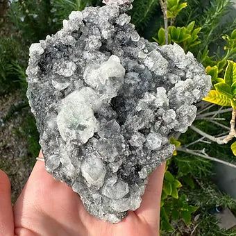 Indian Black Chalcedony with Apophyllite Specimen (No4)