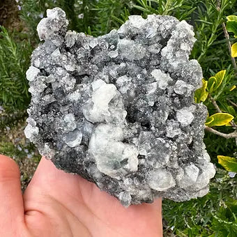 Indian Black Chalcedony with Apophyllite Specimen (No4)