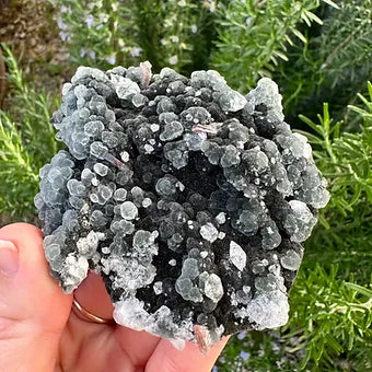 Indian Black Chalcedony with Apophyllite Specimen (No3)