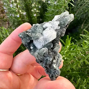 Indian Black Chalcedony with Apophyllite Specimen (H)