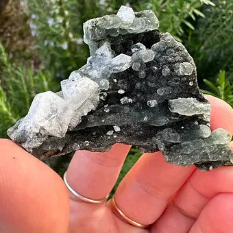 Indian Black Chalcedony with Apophyllite Specimen (H)