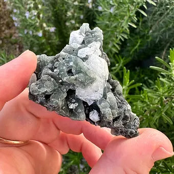 Indian Black Chalcedony with Apophyllite Specimen (H)