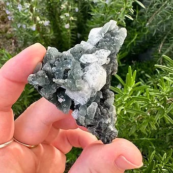 Indian Black Chalcedony with Apophyllite Specimen (H)