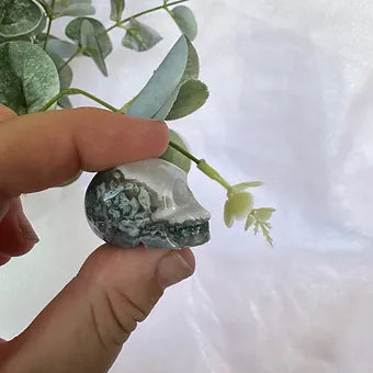 Moss Agate Skulls ~ Emotional Healing ~ Connection with Nature ~ Balance