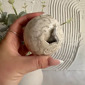 White Lace Agate Sphere ~ Support ~ Protection ~ Balance