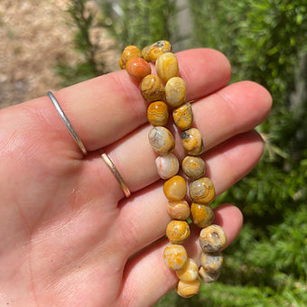 Yellow Crazy Lace Agate Bracelet ~ Joyful ~ Courage ~ Supportive